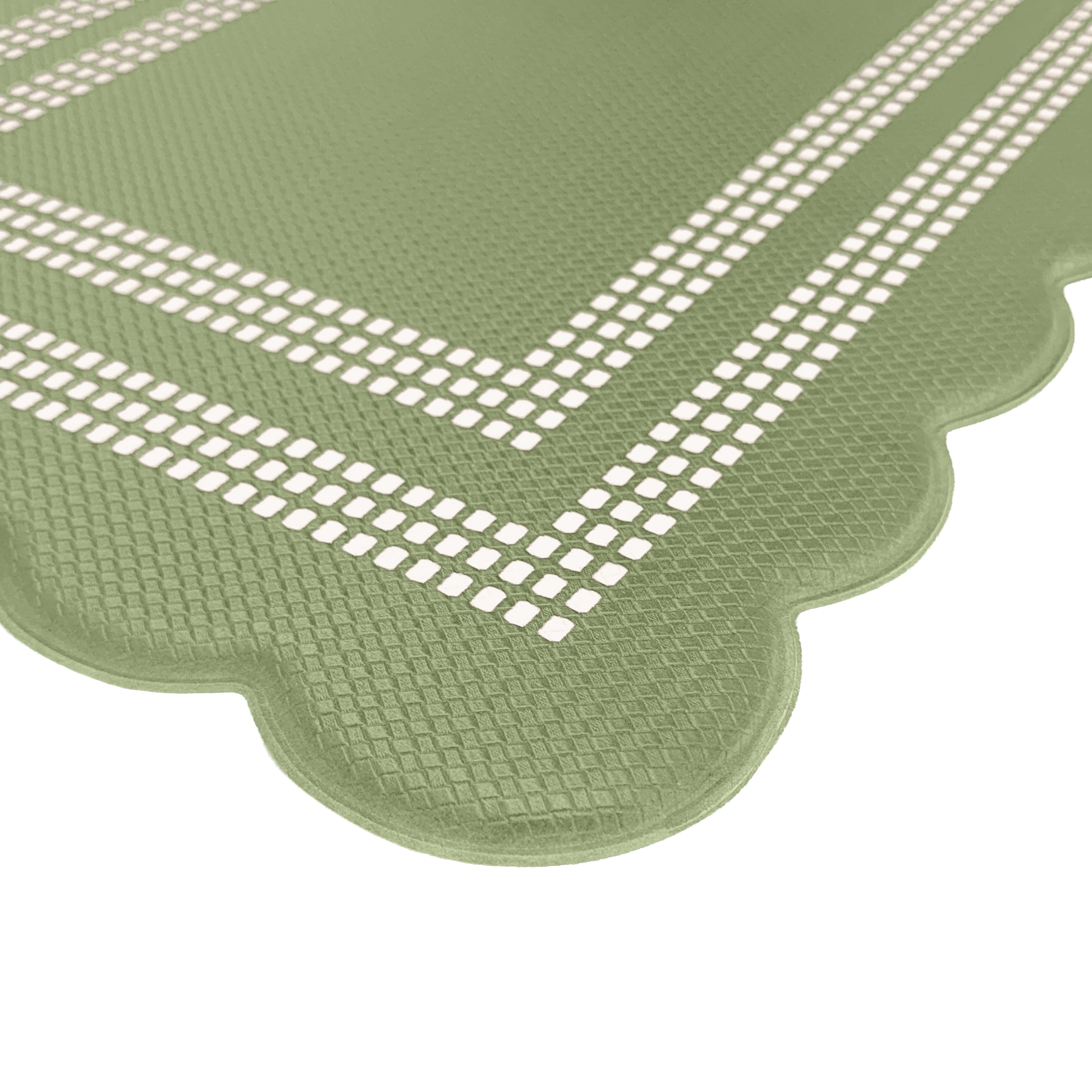 Scalloped Edge Anti-Fatigue Mat 18x30 - Remi - Sage/Ivory