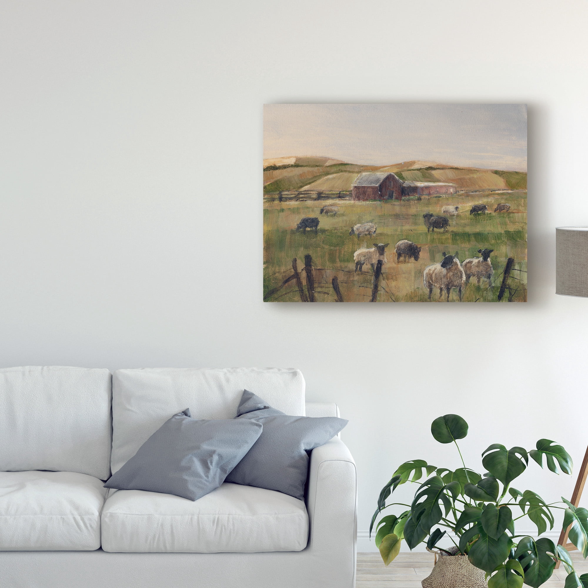 Trademark Fine Art 'Grazing Sheep II' Canvas Art by Ethan Harper