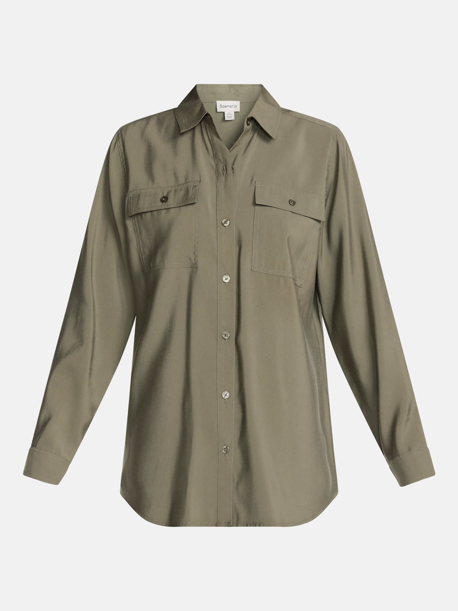 Scenario Women's Utility Tunic Shirt with Long Sleeves, Sizes XS-XXXL
