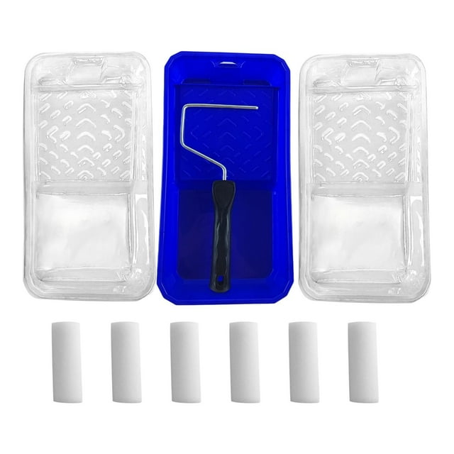 Kit de rodillo de pintura Multiuse con suministros de pintura de bandeja Premio práctica práctica fácil de usar herramienta de mano resistente ligera