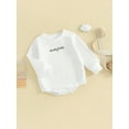 thumbnail image 3 of Bagilaanoe Baby Girl Oversized Romper Sweatshirt Newborn Long Sleeve Bodysuits Letter Embroidery Pullover 3M 6M 12M 18M Infant Casual Tee Tops, 3 of 8
