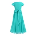 thumbnail image 5 of TiaoBug Kids Girls Flutter Sleeves Ruffle Chiffon Flower Girls Wedding Proms Formal Princess Dress Light Green 12, 5 of 7