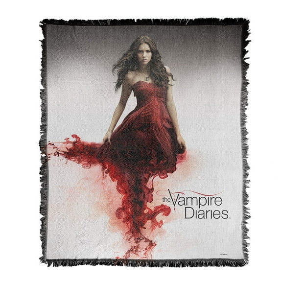 The Vampire Diaries Blanket, 50"x60" Love Sucks Woven Tapestry Cotton Blend Fringed Throw Blanket