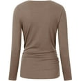 thumbnail image 4 of Sherrylily Maternity Shirt Side Button and Ruched Tunic Tops Long Sleeve T-Shirts, 4 of 5