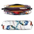 thumbnail image 2 of Haiem Colorful Floral Jellyfish Print Leather Pencil Case Art Supplies Case Zipper Pencil Pouch Stationery Storage Pencil Bag, 2 of 7