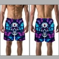 thumbnail image 3 of luoweisi Men's Beach Shorts Quick Dry Swim Trunks with Mesh Lining Skull Butterfly L, 3 of 5