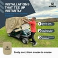 thumbnail image 7 of NEH Golf Cart Covers 4 Passenger, 2+2 Seater Waterproof Cover, 79" Long Roof, Beige, Compatible with EZGO TXT/RXV, Club Car DS/Precedent, Evolution, ICON, Yamaha Golf Cart Cover, 7 of 7