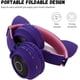 thumbnail image 5 of Auriculares con oreja de gato Bluetooth 5.0 para niños Auriculares inalámbricos estéreo plegables en la oreja con micrófono Luz LED y control de volumen Soporte para tarjeta TF auxiliar (azu, 5 of 5