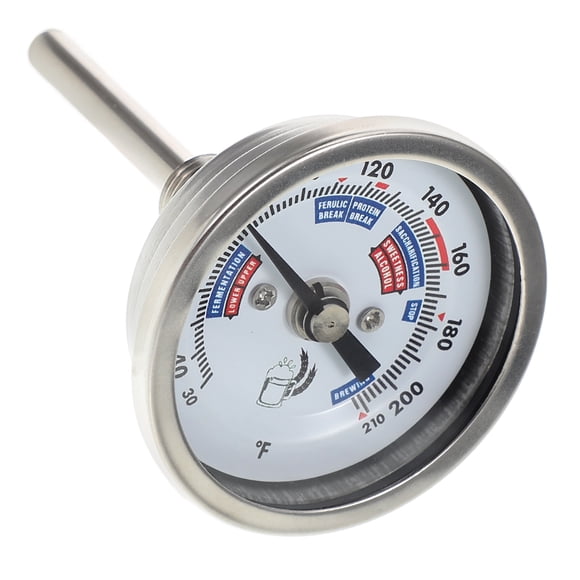 Luxshiny Dial Thermometer Wine Thermometer Silver 3.54X2.12X2.12in for Brewing Equipment and Winemaking Process