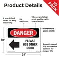 thumbnail image 2 of Please Use Other Door OSHA Danger Rigid Plastic Sign 24 Inch x 18 Inch - 10 Pack, 2 of 8