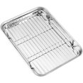 thumbnail image 1 of WEISEW 4pcs Baking Sheet Set 9” x 7” 18/0 Stainless Steel Non-stick Baking Pan with Cooling Rack, 1 of 7