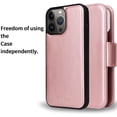 thumbnail image 2 of navor Detachable Magnetic Wallet Case Compatible with iPhone 13 Pro Max [6.7 inch] [Folio], RFID Protection Kickstand -Rose Gold, 2 of 7