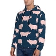 thumbnail image 3 of Naloa Pig 1 Men's Casual Hooded Collar Drawstring Hoodies Pullover Sweatshirts Casual Long Sleeve Shirts-4X-Large, 3 of 7