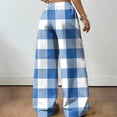 thumbnail image 6 of Hearthz Pajama Pants Woman Drawstring Wide Leg Plaid Comfy Lounge Pants Women Baggy Soft Comfy Lightweight Women's Sleep Pants, 6 of 6