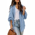 thumbnail image 2 of Vedolay Womens 2023 Jackets Womens Casual Long Sleeve Open Front Lapel Collar Work Office Casual Jacket,Blue M, 2 of 4