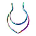 thumbnail image 2 of QIQUWOHUL Fake Nose Rings Hoops V Shape Nose Rings Clip On Circle Fake Nose Piercing Jewelry Nose Jewelry For Women Men, 2 of 3