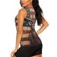 thumbnail image 3 of Fuzoiu Deer American Flag Wall Print Women's Workout Tank Top,Athletic Racerback Sports Tank,Tops Sleeveless Running Loose Fit Yoga Tops,Active Shirts for Yoga, Running, and Gym-Large, 3 of 7