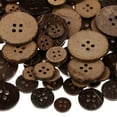 thumbnail image 4 of 100 Piezas Botones Elegante de Concha Madera Color Marrón Agujeros para Ropa de DIY Sunnimix Botones de cáscara de coco, 4 of 7