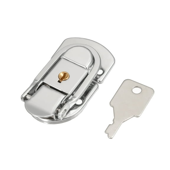 Uxcell 66mm x 34mm Metal Small Size Suitcase Lock Hasp Catch Latch with Keys 1 Pcs