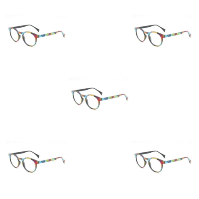 Gafas redondas ligeras Minnieouse, montura de cristal, negro arcoíris, IS031C9