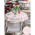 thumbnail image 6 of Outdoor Tablecloth with Umbrella Hole Zipper Pink Love Heart Round Tablecloth 60" Waterproof Outside Table Cloth Cartoon Cute Modern Art Patio Table Cover Tablecloths for Picnic Party, 6 of 8