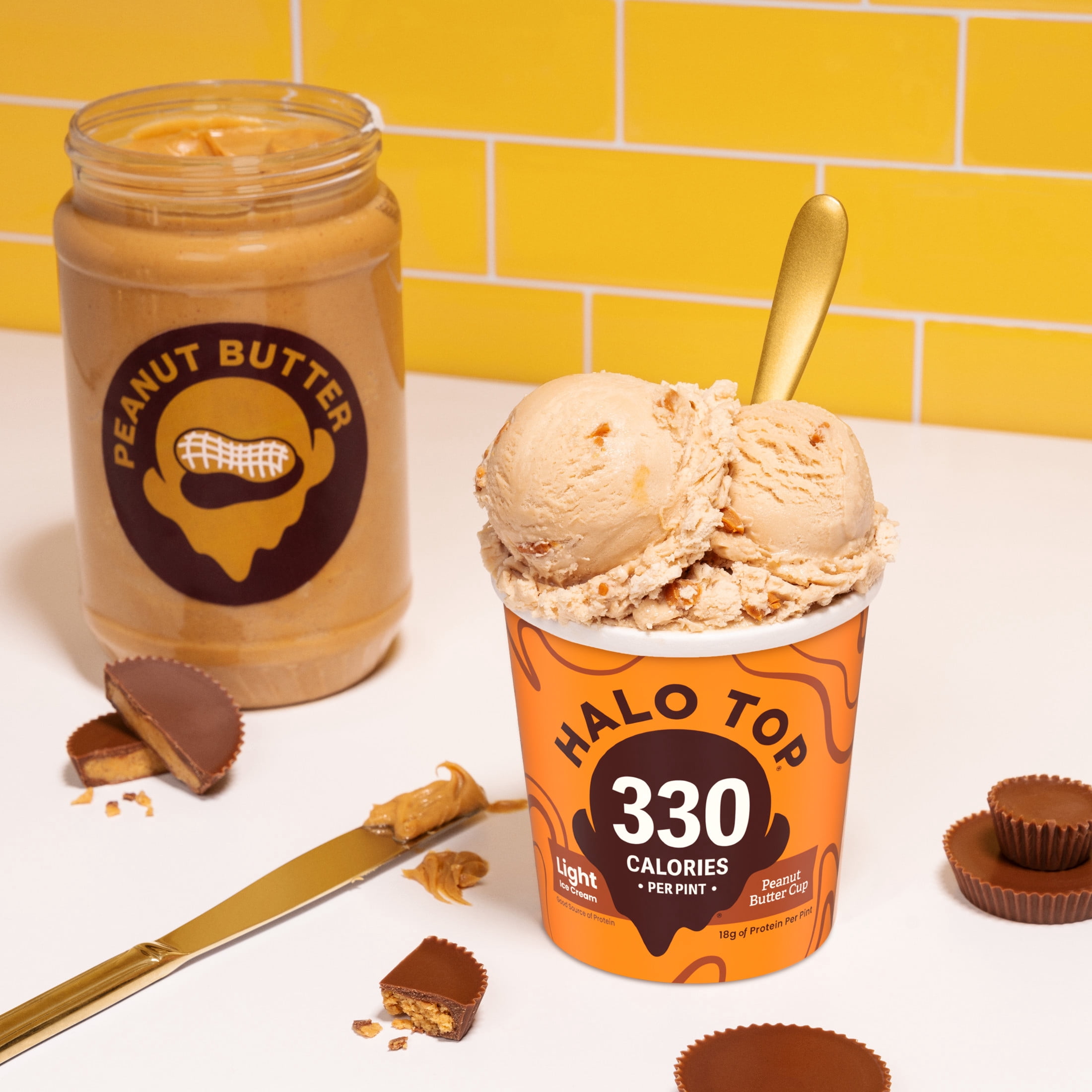 Halo Top Peanut Butter Cup Light Ice Cream, 16 fl oz Pint