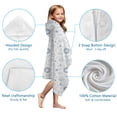 thumbnail image 7 of White Blue Sun Moon Cloud Star Pattern Hooded Bath Towel，50"x30" for Ages 3 To 12 Kids, Quick Dry Lightweight Soft Microfiber Hood Beach Towel Cover Up for Kids, 7 of 7