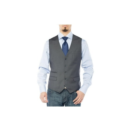 GN GIORGIO NAPOLI Men's Modern Fit Vest Dress Suits Waistcoat for Suit Tuxedo Charcoal