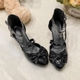 thumbnail image 2 of SACFOF Women Strappy Mary Janes Platform Chunky Heel Pumps with Bow Kawaii Shoes Patent Leather Pumps Ankle Strap Dress Shoes, 2 of 6