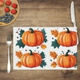 thumbnail image 3 of Fade-Resistant Pumpkins Fall Placemat Fall Landscape Placemat - 6Pack 17.7"x13" Minimalistic Design Playful Colors Autumn Leaves Durable Mats Decoration for Office Cafe Kitchen, 3 of 6
