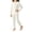 White, variant on Asxite Toddler Girls Fall Outfits Solid Crewneck Top Straight Leg Pants Casual Breathable 2 Piece Set 2T