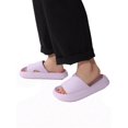 thumbnail image 2 of Women's Fashionable Solid Color Slippers In Rose Red With Neon Pink Single Strap, 2 of 4