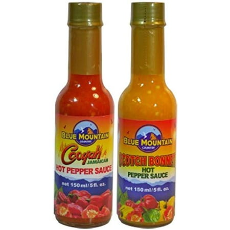 Jamaican Hot Pepper - (2 Pack) Blue Mountain Country Scotch Bonnet & Cooyah Jamaican Hot Pepper Sauce Variety Pack