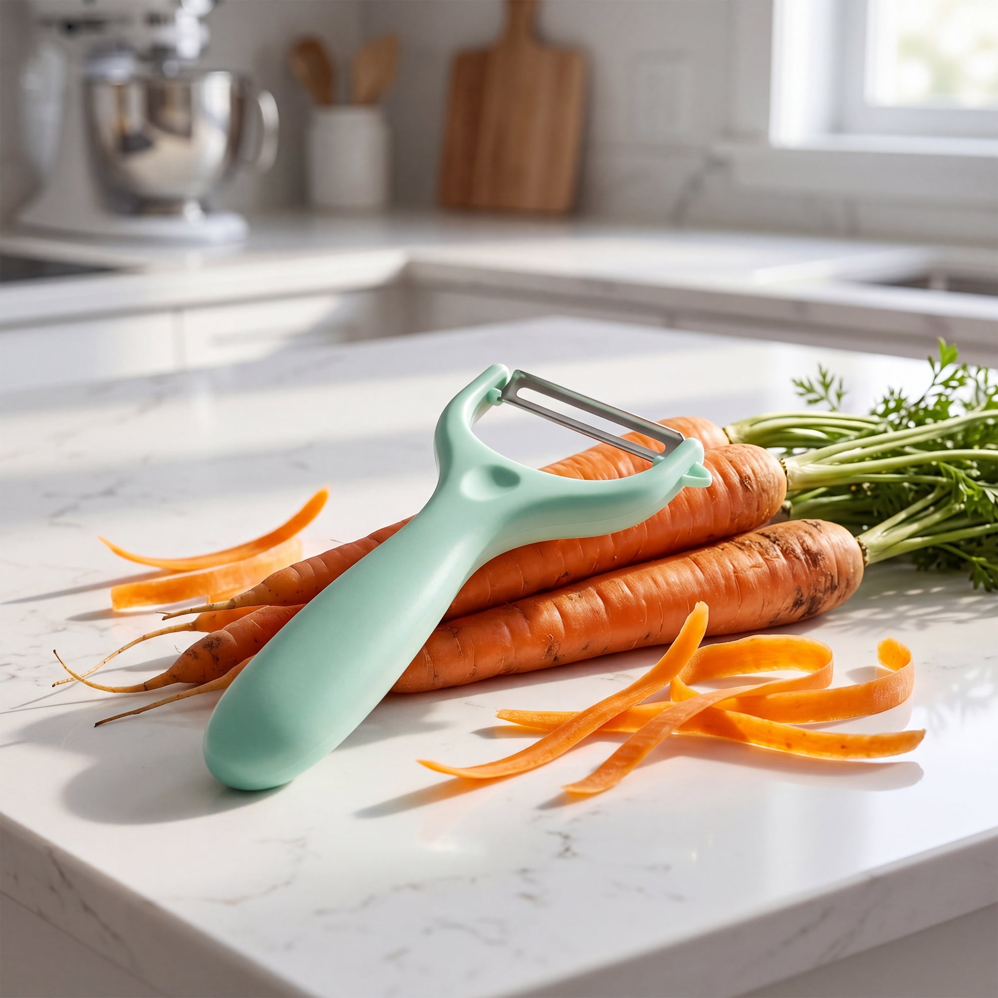 Unique Bargains Plastic Vegetable Peeler with Ergonomic Handle Light Blue 5.9x2.4x0.6 inch