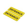 thumbnail image 1 of Unique Bargains 6'x2' ENTRANCE Sign Acrylic Self Adhesive Door Sticker Wall Sign Yellow 2 Pack, 1 of 5