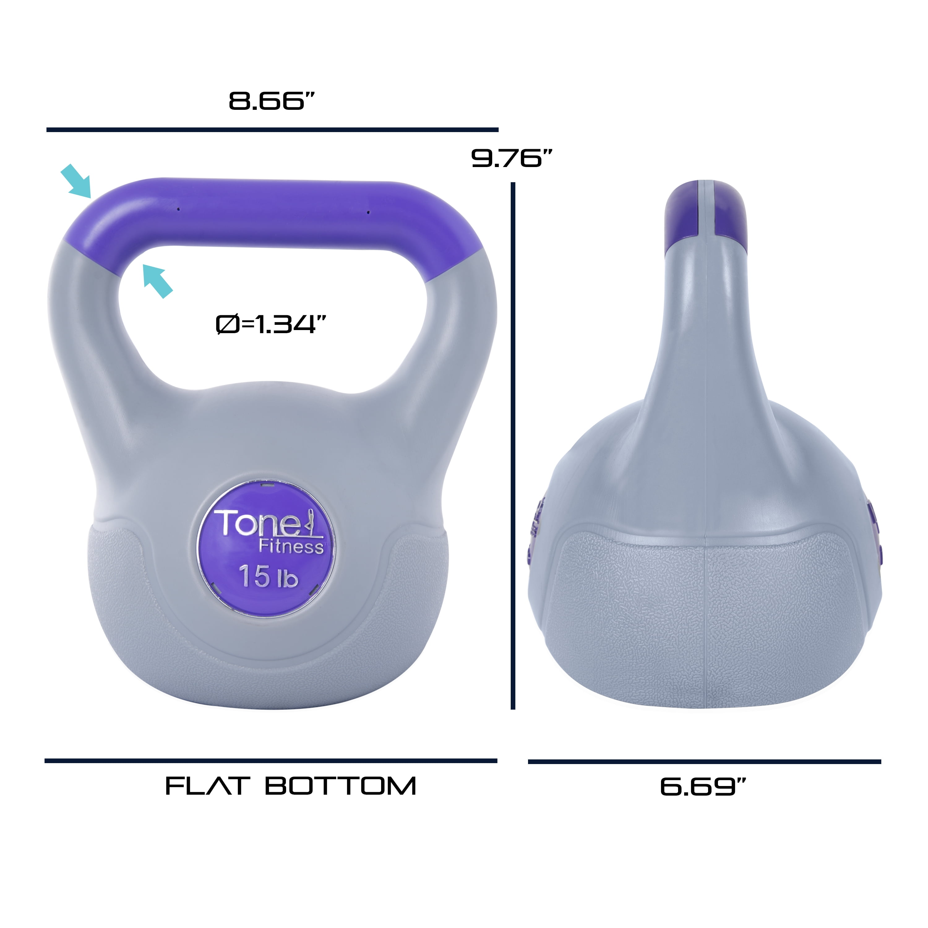 Tone Fitness, 15lb Cement Filled Kettlebell