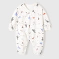 thumbnail image 3 of RFQWOVSR Baby Cotton Footed Romper with Mitten Sleeves Sleep Suit for Babies 1-3 Months, 3 of 3