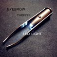 thumbnail image 1 of Portable Stainless Steel Smart Design Eyebrow Hair Remove Tweezer With LED Light Makeup Tool, 1 of 5