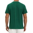 thumbnail image 3 of INSPIRE CHIC Men's Hollow Knitted Shirt Short Sleeve Button Down Striped Shirts 2XL Green, 3 of 6
