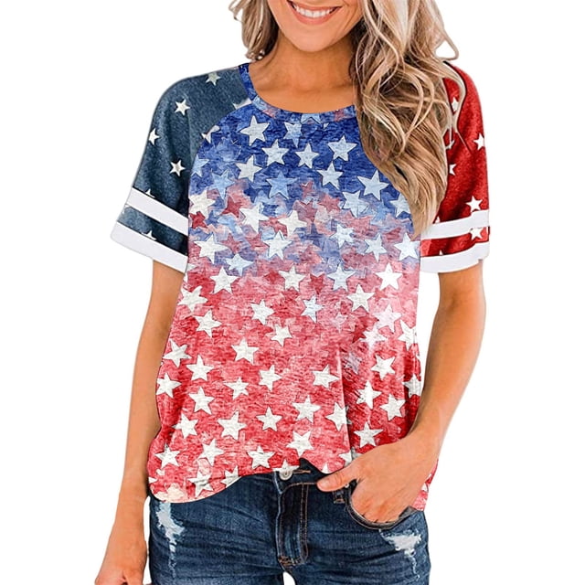 WZXFASHION Hauts pour Femmes Mode Manches 3/4 Col Rond Chemises Décontractées Tendance Blouses Imprimées T-Shirts à devant Plissé Articles en Liquidation T-shirt à Manches Courtes pour Femme