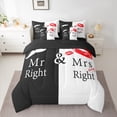 thumbnail image 2 of Manfei Lover Bedding Comforter Set 7-Piece,Couple Mr Mrs King Bedding Sets,Romance Funny Quote Bed Sheets For Adults,Super Cozy Room Decor Reversible, 2 of 8