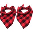thumbnail image 1 of Paquete de 2 pañuelos para perros, pañuelo clásico navideño a cuadros para mascotas, bufanda, baberos triangulares, conjunto de pañuelo,, 1 of 5