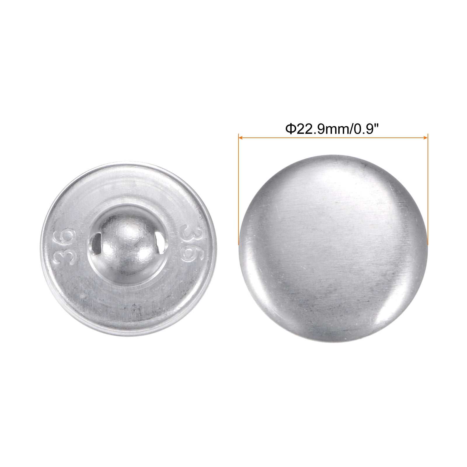 Uxcell 500 Set Button Supplies 36L(22.9mm/0.9") Aluminum Button Parts for Button Maker Machine