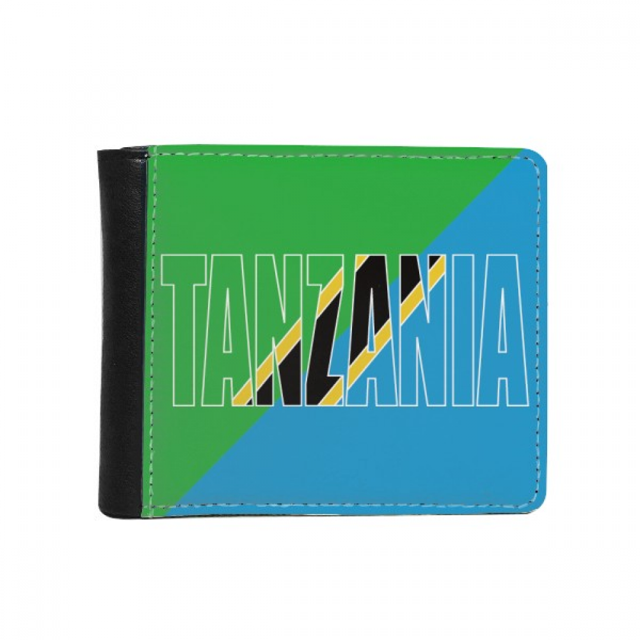 Nom du Drapeau du Pays Tanzanie Flip Fold Simili Cuir Portefeuille Porte-Cartes Multifonctions