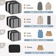 thumbnail image 2 of Organizadores para Maletas, Set Cubos Organizadores de Embalaje de Viaje, Bolsas de Almacenaje de Equipaje, Bolsas Organizadoras de Ropa, Packing Cubes Accesorios de Viaje (Black), 2 of 4