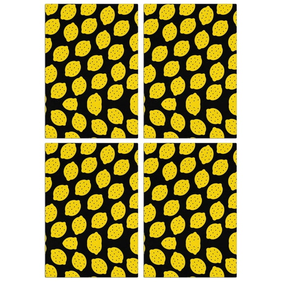 Cute Lemon Kitchen Towels Set of 4, Fruit Themed 18x26 Absorbent Dish Towels, Soft Cotton Tea Towels for Summer Kitchen and Dining Decor