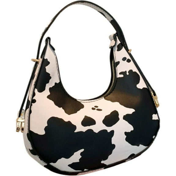 Women Underarm Handbag Shoulder Bag with Cow Print Zebra Stripes Print Leopard Print Personalized PU Leather Handbag for Daily Use