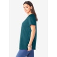 thumbnail image 3 of Roaman's Women's Plus Size Cotton Ultimate V-Neck Tee, 3 of 6