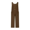 thumbnail image 5 of Htigea One Piece Jumpsuits for Women Casual Sleeveless Spaghetti Strap Rompers Summer Overalls Beach Vacation Outfits 2025 Brown,S, 5 of 8
