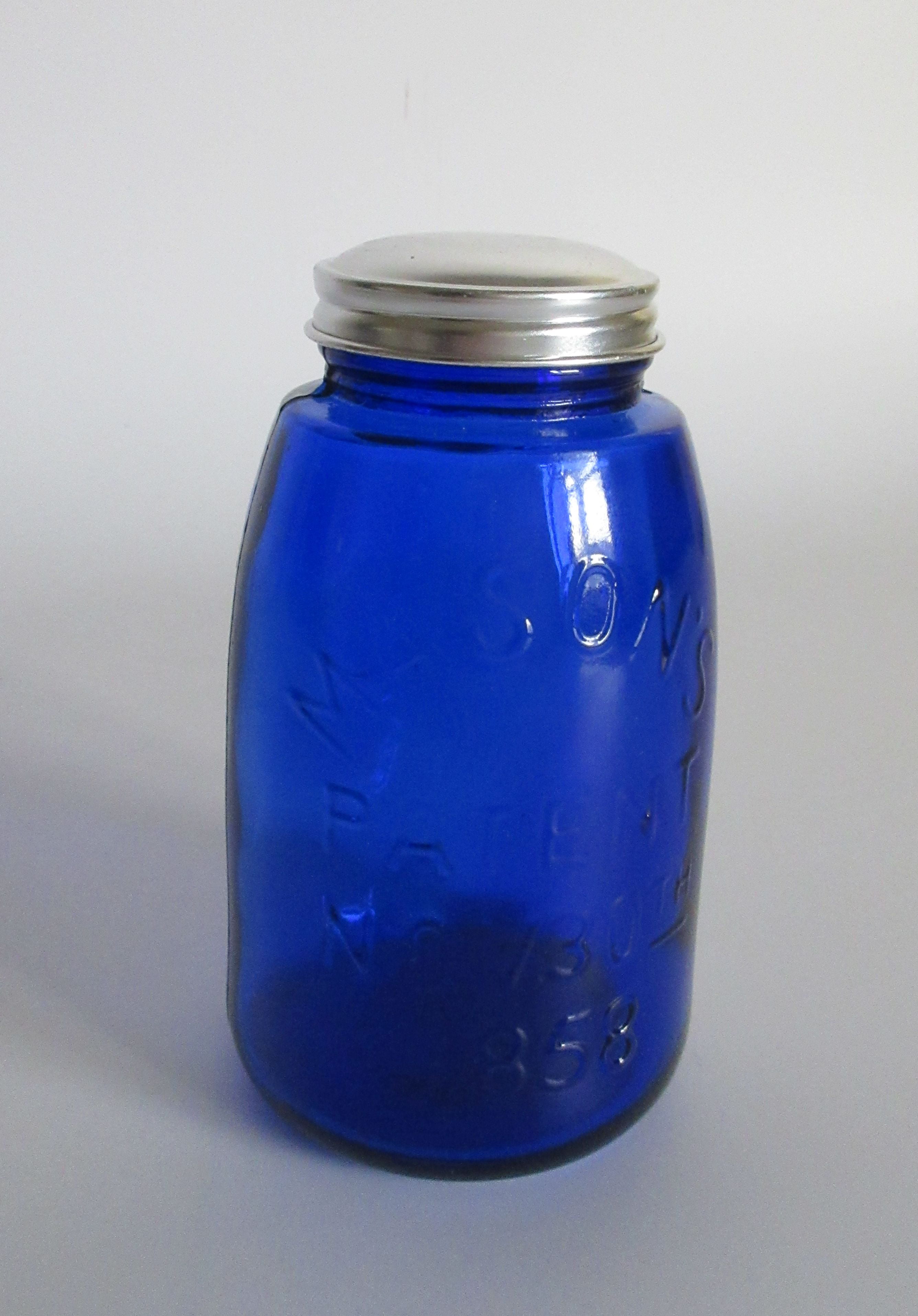 2oz Cobalt Blue Glass SS Jar 53-400(168/case)